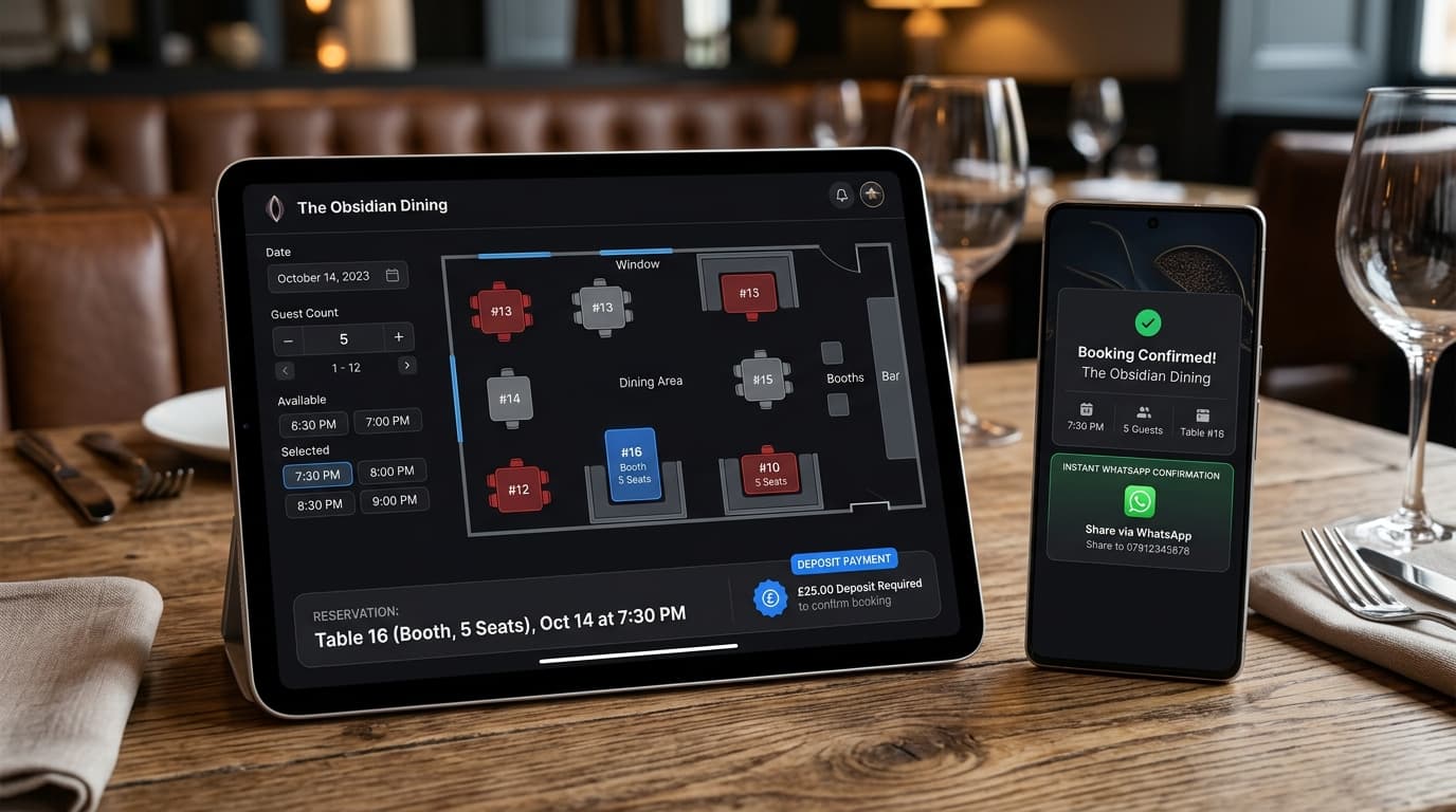 Reservations Interface Mockup