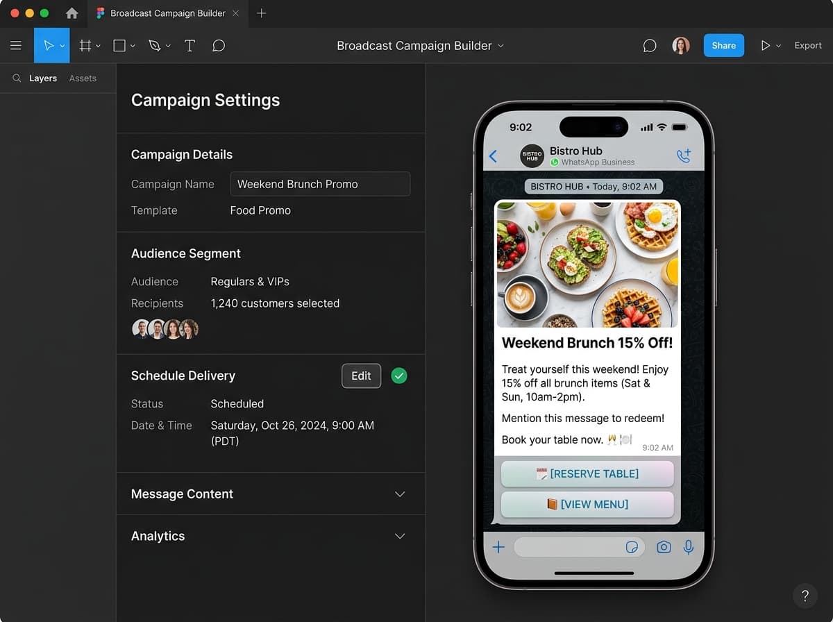 CRM and WhatsApp Marketing. One Click Away. Visual